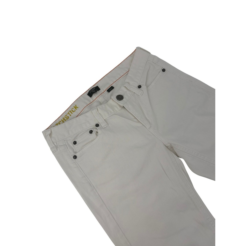 J. Crew White Stretch Denim Jeans Embellished Kiss Back Pocket Women 27R